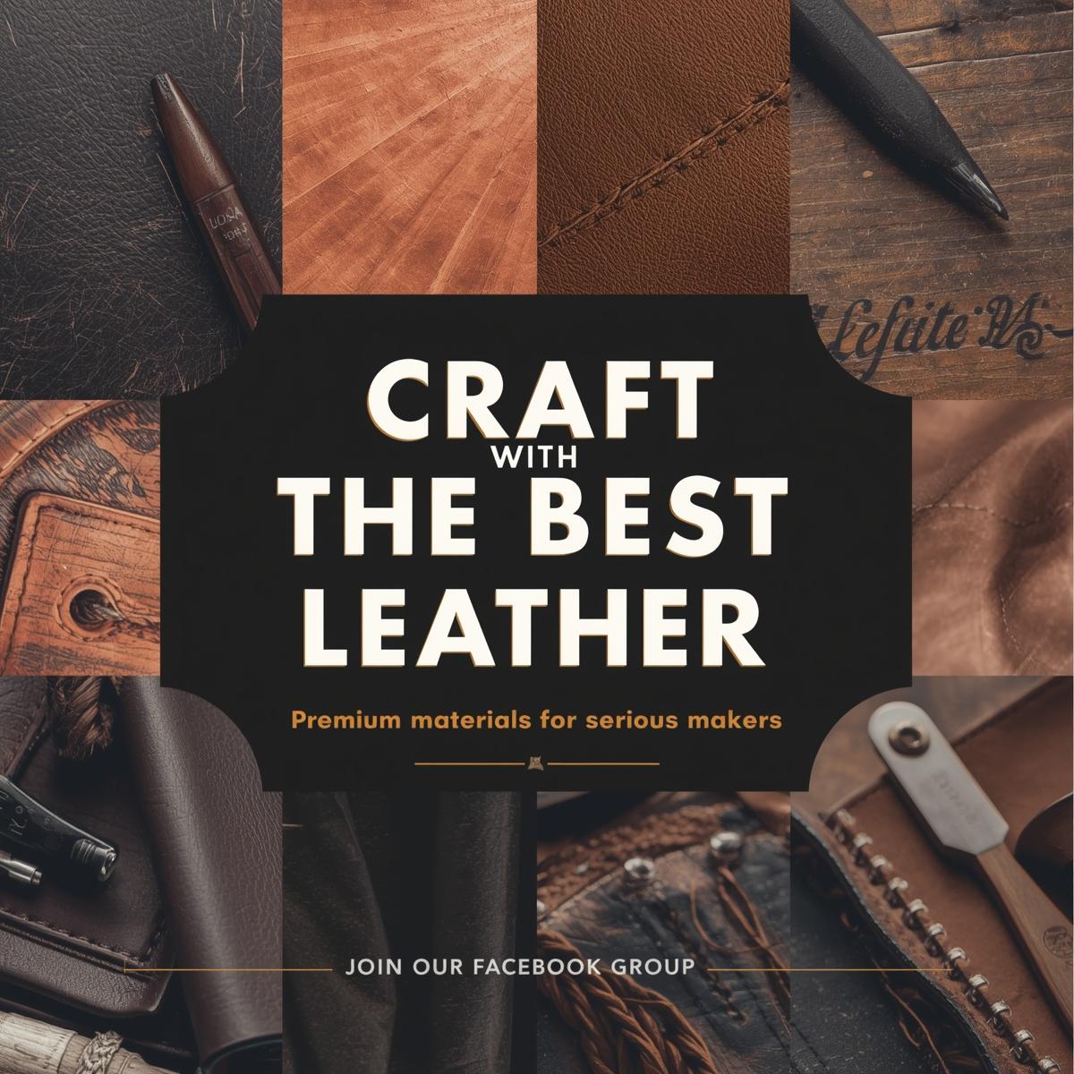 Yellowstone Custom Leather square banner encouraging leathercrafters to join the Facebook group.